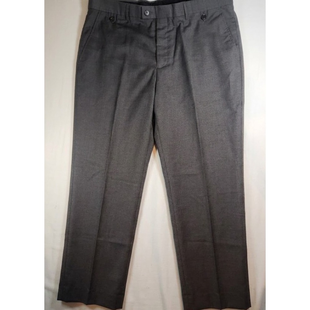 Alberto Cardinali Mens Dress Pants Charcoal Gray Flat Front  38x30